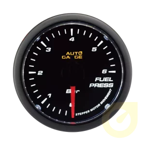 52mm LED white light smoked lens black aluminum rims black face fuel pressure gauge for universal car truck auto automobile