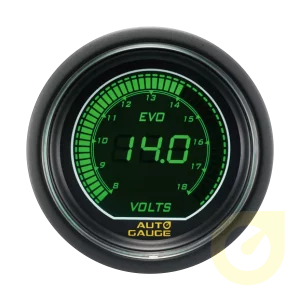 52MM White Green Display Digital EVO LCD Electrical Volt Meter Auto Gauge