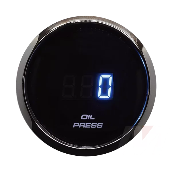 52mm black face stainless rim digital black dial Oil Pressure Gauge