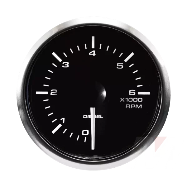 52mm black face stainless rim 270 degree RPM Tachometer for Diesel