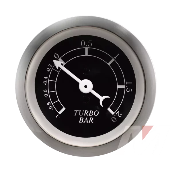 52mm black face stainless rim black dial white needle Mechanical Boost Gauge
