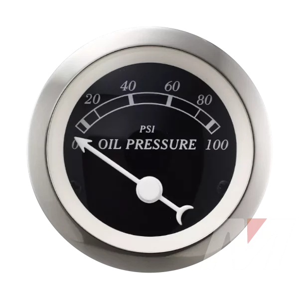 52mm black face stainless rim black dial white needle Oil Pressure Gauge with Sensor