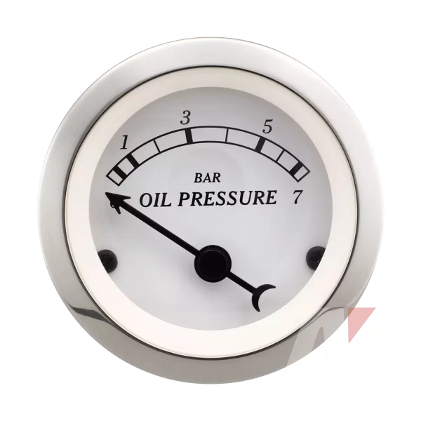 52mm white face stainless rim white dial black needle Oil Pressure Gauge with Sensor