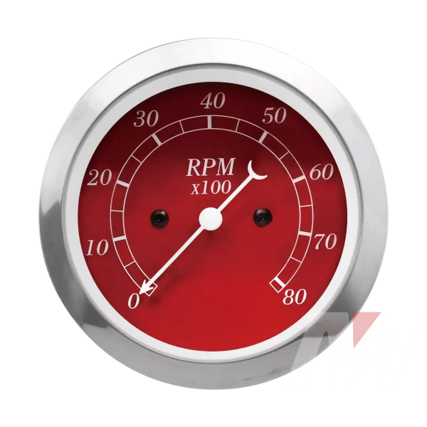 85mm red face stainless rim red dial white needle Tachometer