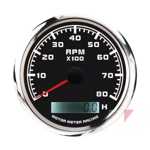 85mm black face 8000 RPM electrical tachometer with hour meter